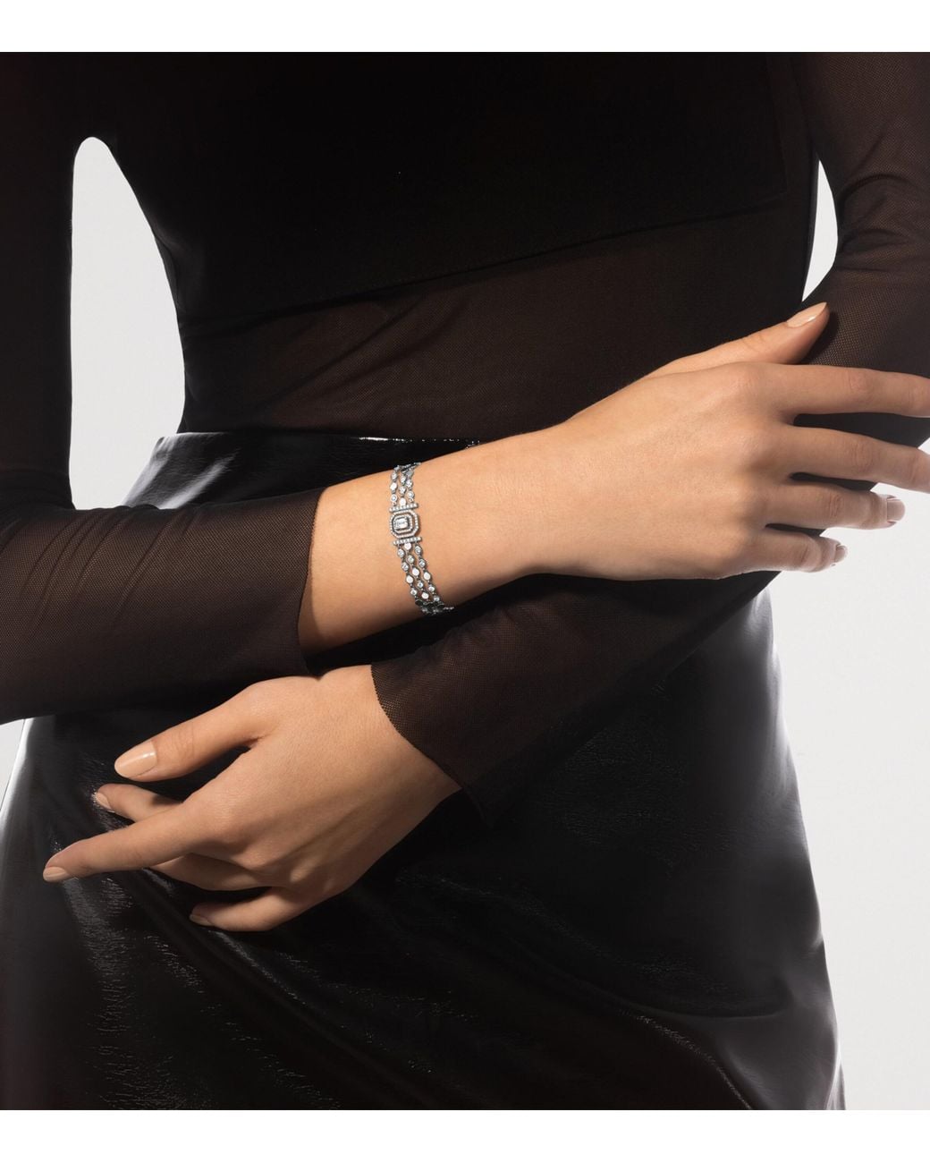 Messika White D-Vibes Diamond And Multi-Row Bracelet