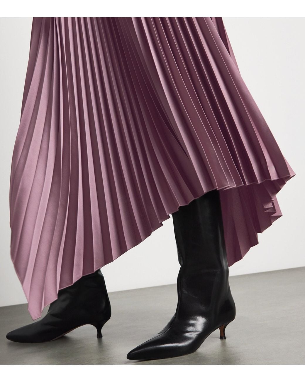 Joseph Purple Plissé Ade Midi Skirt