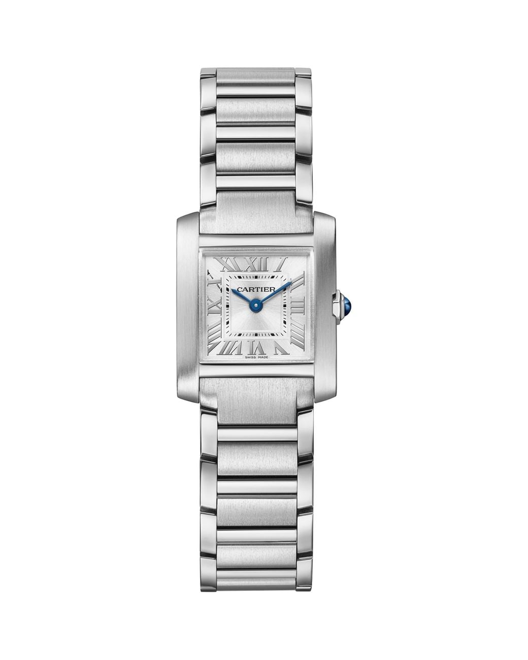 Cartier White Small Steel Tank Française Watch 21.2Mm