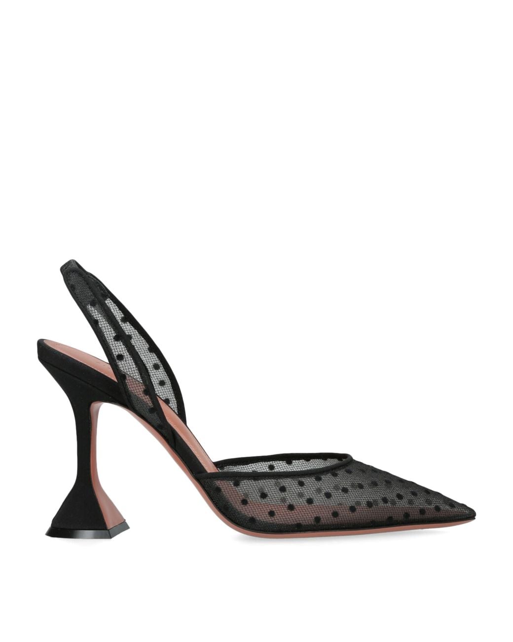 AMINA MUADDI Black Mesh Holli Slingback Pumps 95