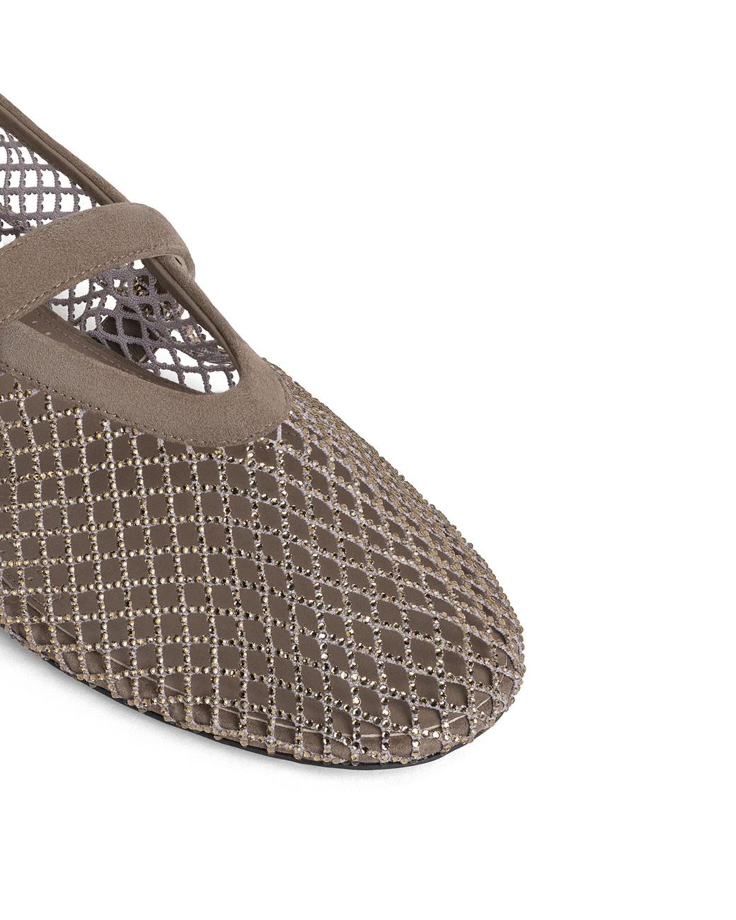 Alaïa Gray Beaded Mesh Ballet Flats