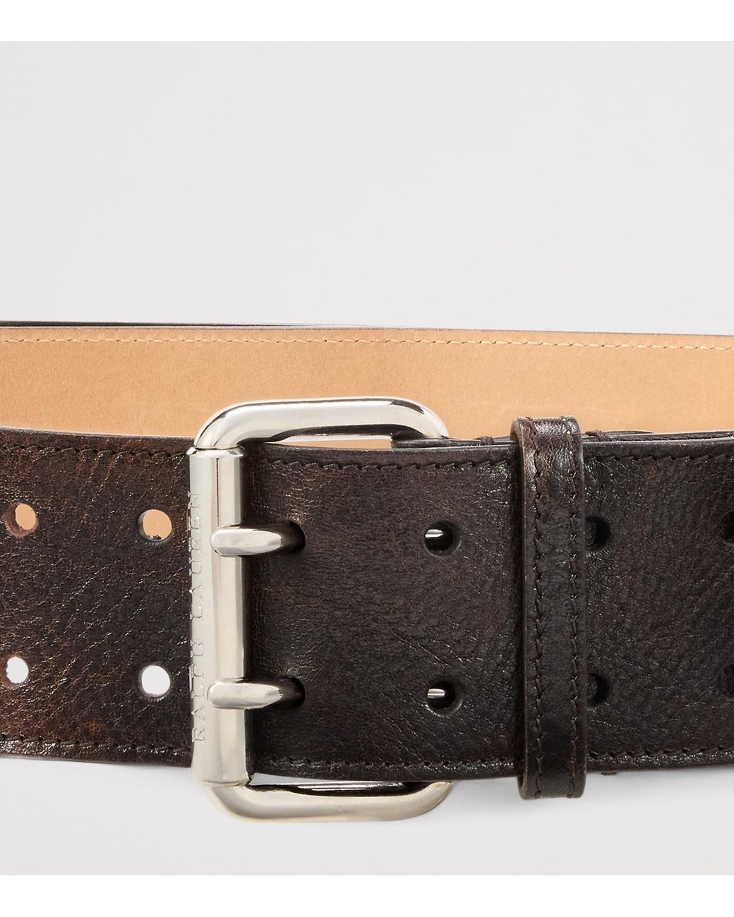 Ralph Lauren Brown Distressed Calfskin Belt