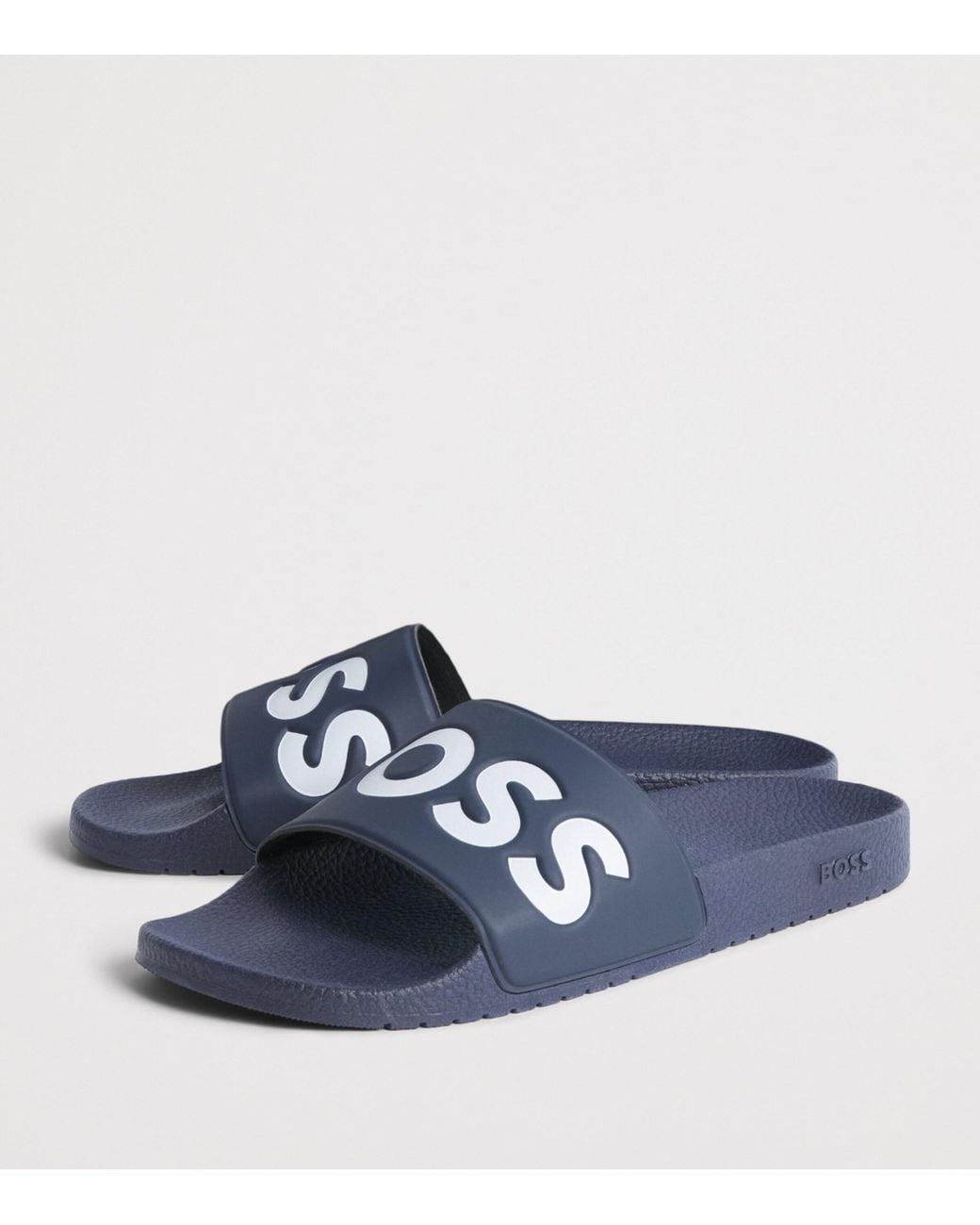Boss Blue Logo Slides for men