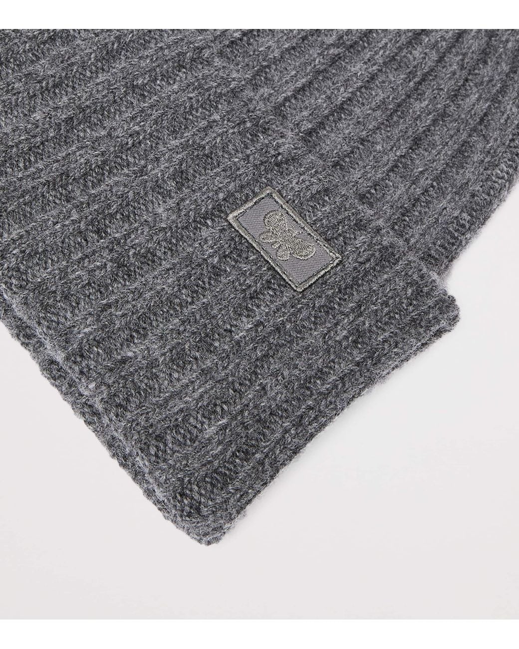 Weekend by Maxmara Gray Virgin Wool Logo Beanie