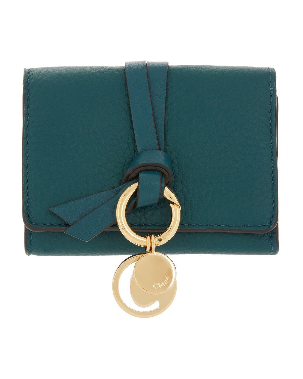 Chloé Leather Mini Alphabet Trifold Wallet in Green | Lyst