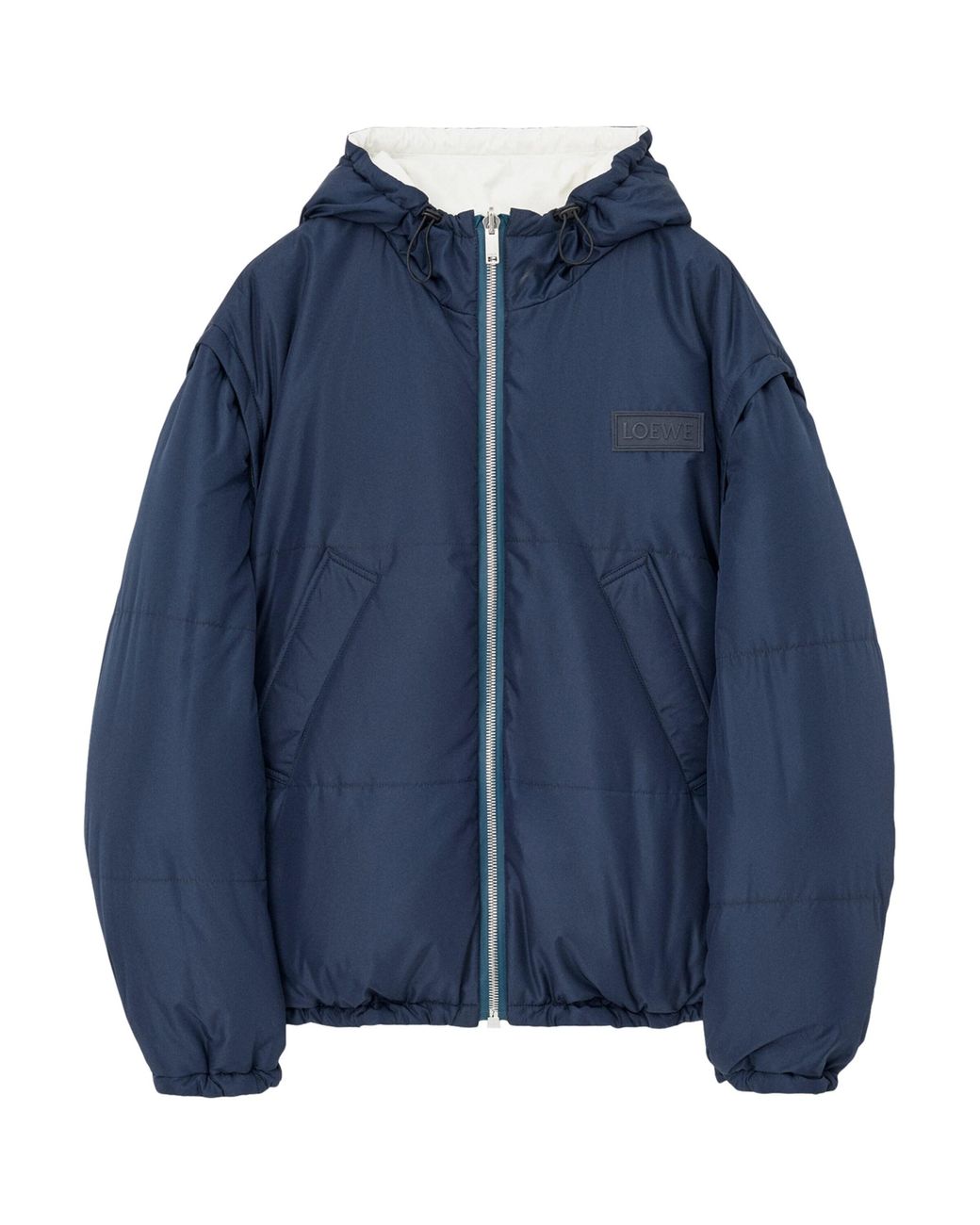 Loewe White Reversible Padded Zip-Up Jacket for men