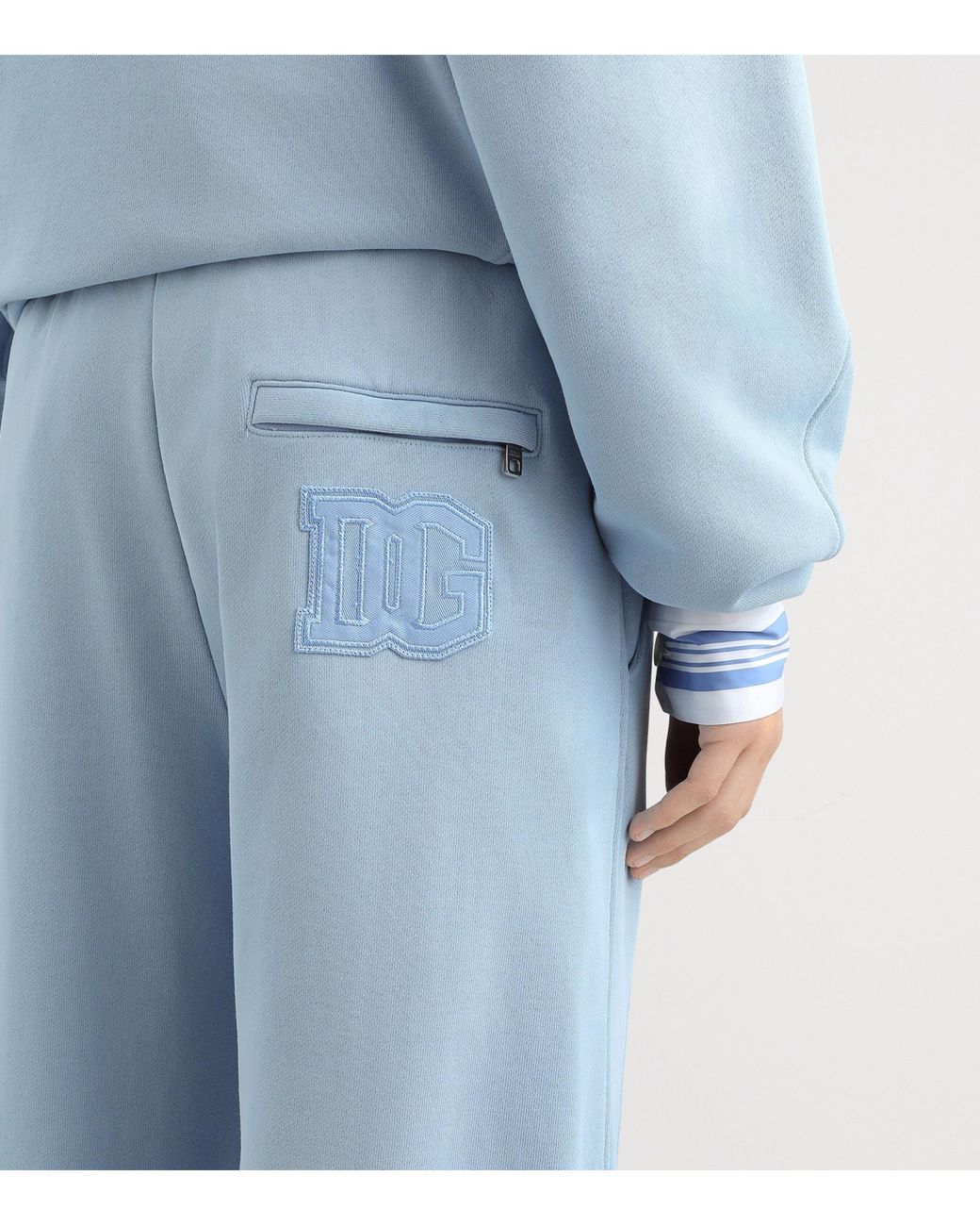 Dolce & Gabbana Blue Cotton Jersey Sweatpants for men