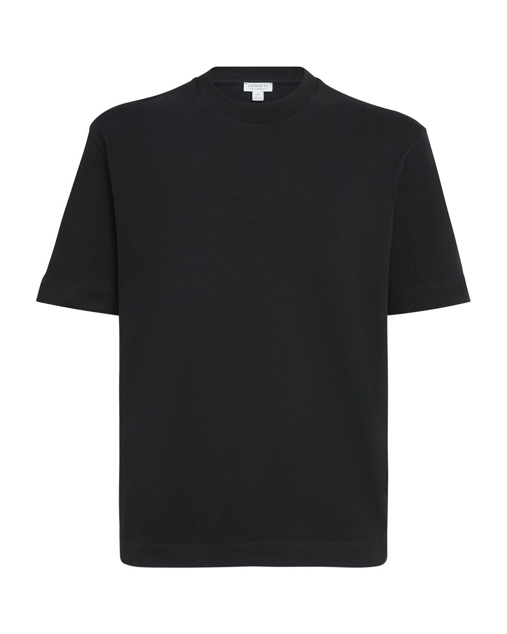 Sunspel Black Supima Cotton Heavyweight T-Shirt for men