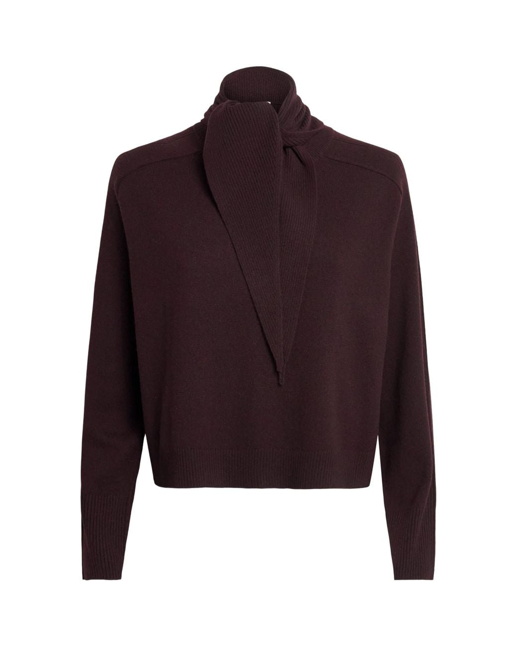 ME+EM Purple Merino Wool-Cashmere Sweater With Scarf