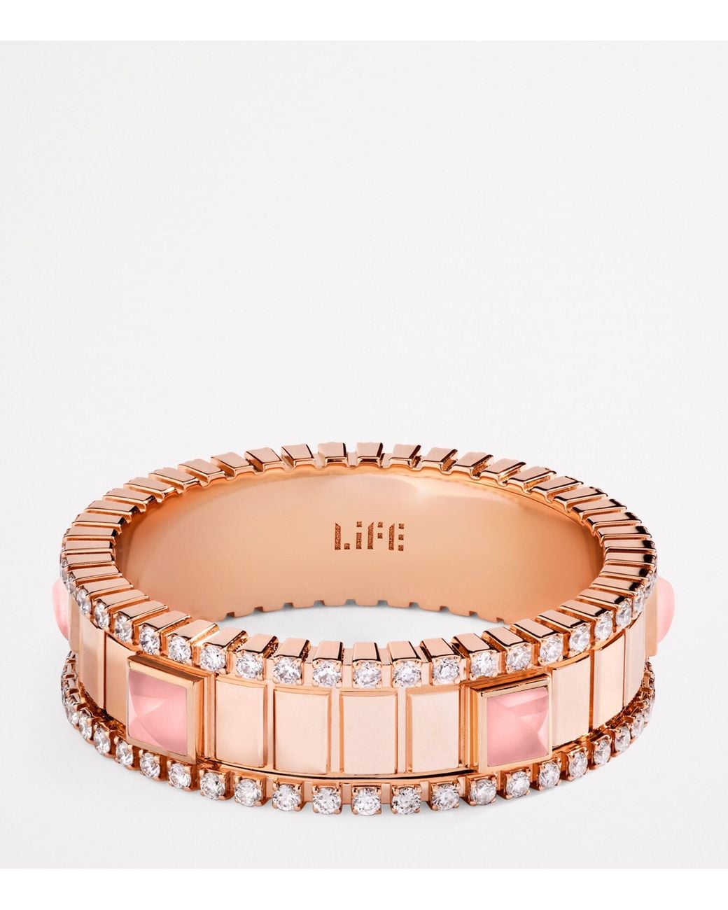 Marli New York Pink Diamond And Quartzite Life Spinning Ring