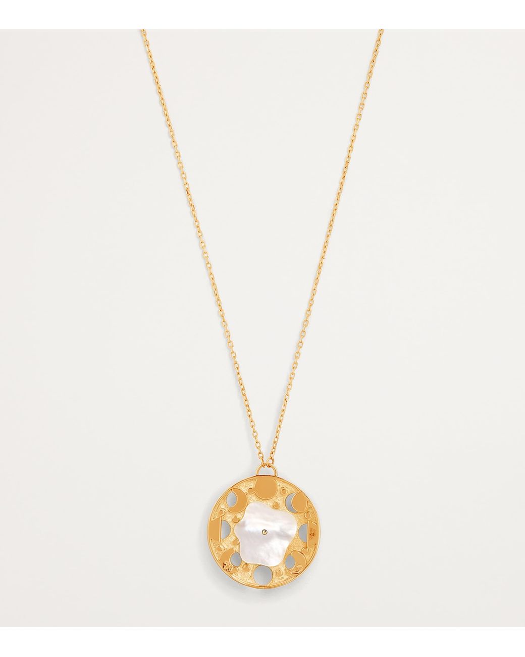 L'Atelier Nawbar Metallic Diamond, Lapis And Moon Phase Necklace