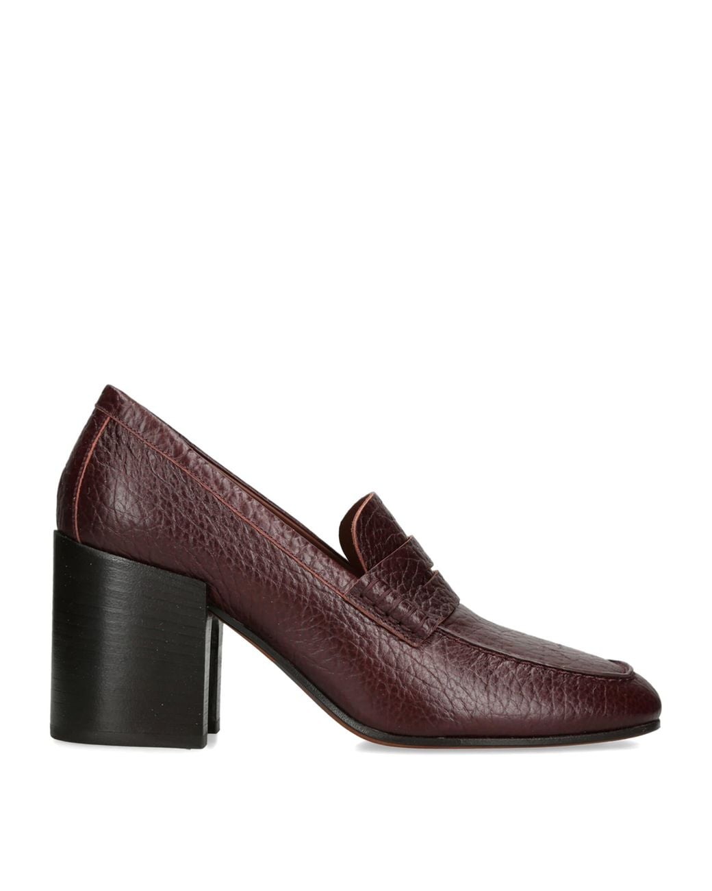 Dries Van Noten Purple Leather Heeled Loafers 70