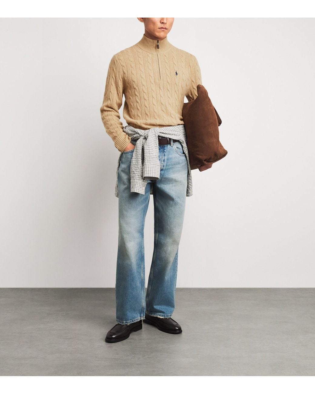 Polo Ralph Lauren Natural Wool-Cashmere Quarter-Zip Sweater for men