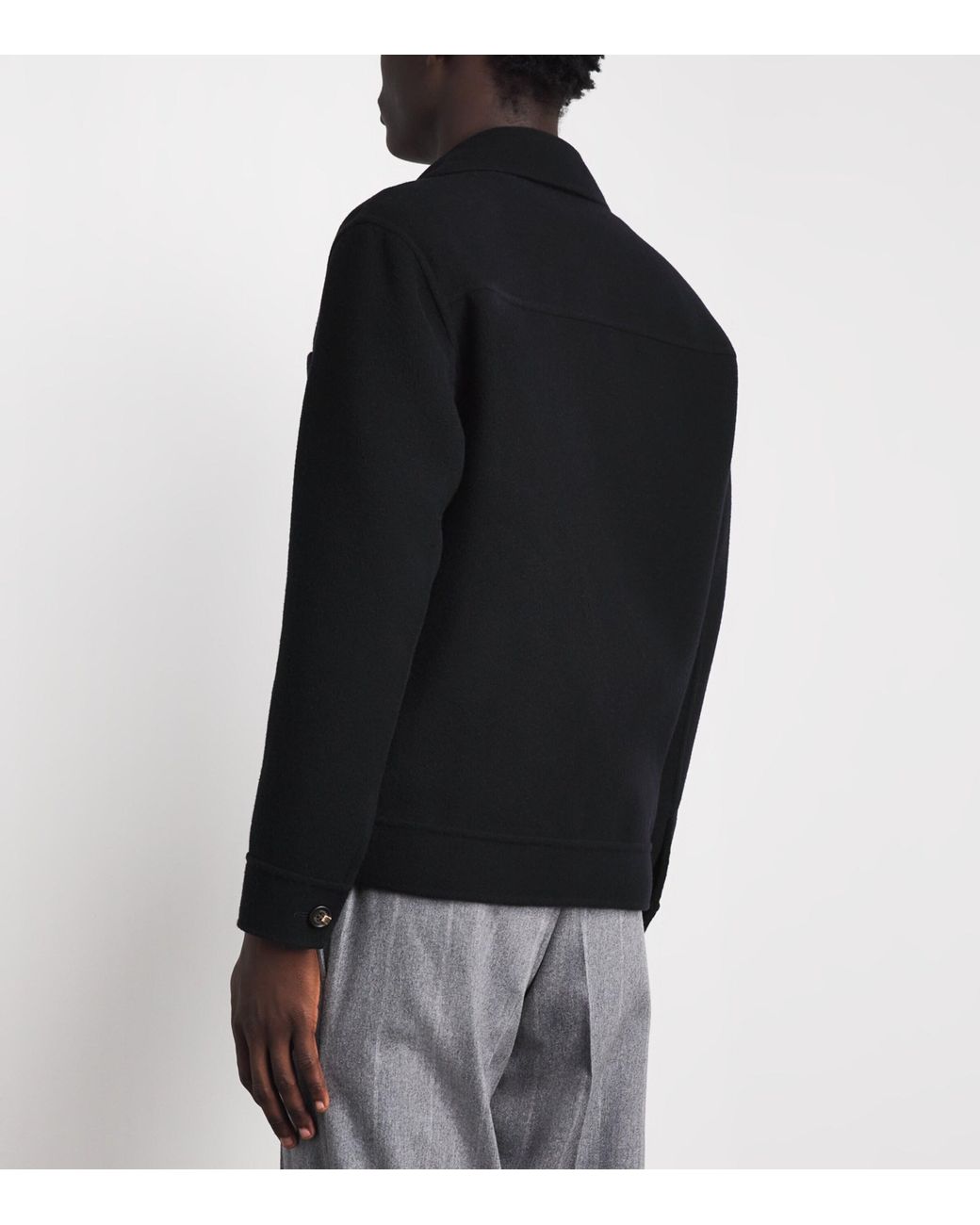 Eleventy Black Wool Overshirt for men