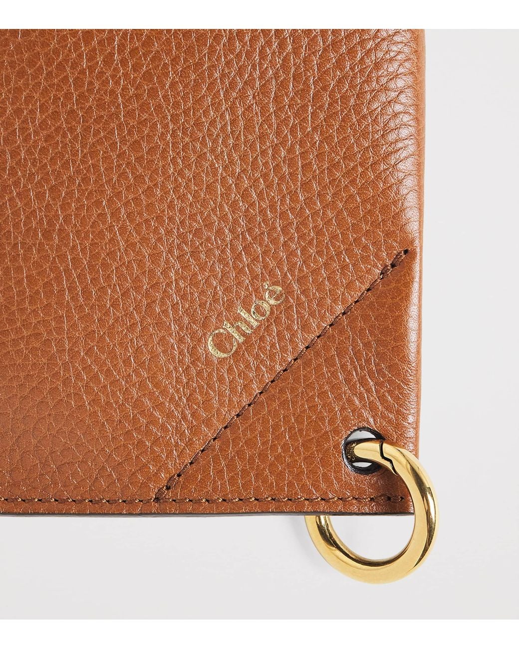 Chloé Brown Leather Spin Zipped Pouch