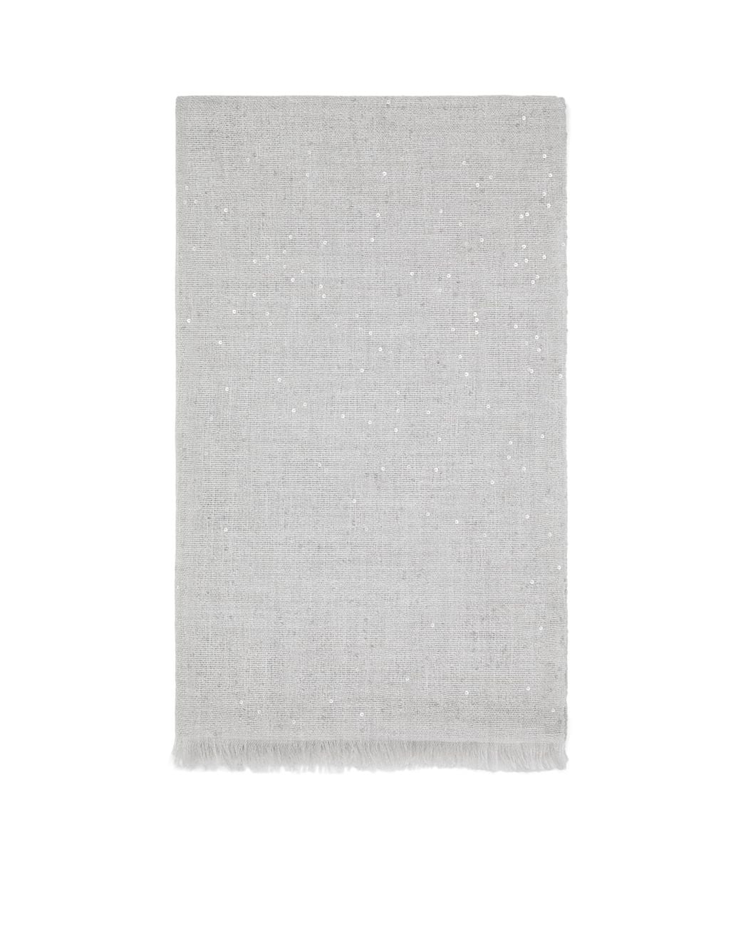 Brunello Cucinelli Gray Cashmere-Silk Diamond Yarn Sequin Scarf