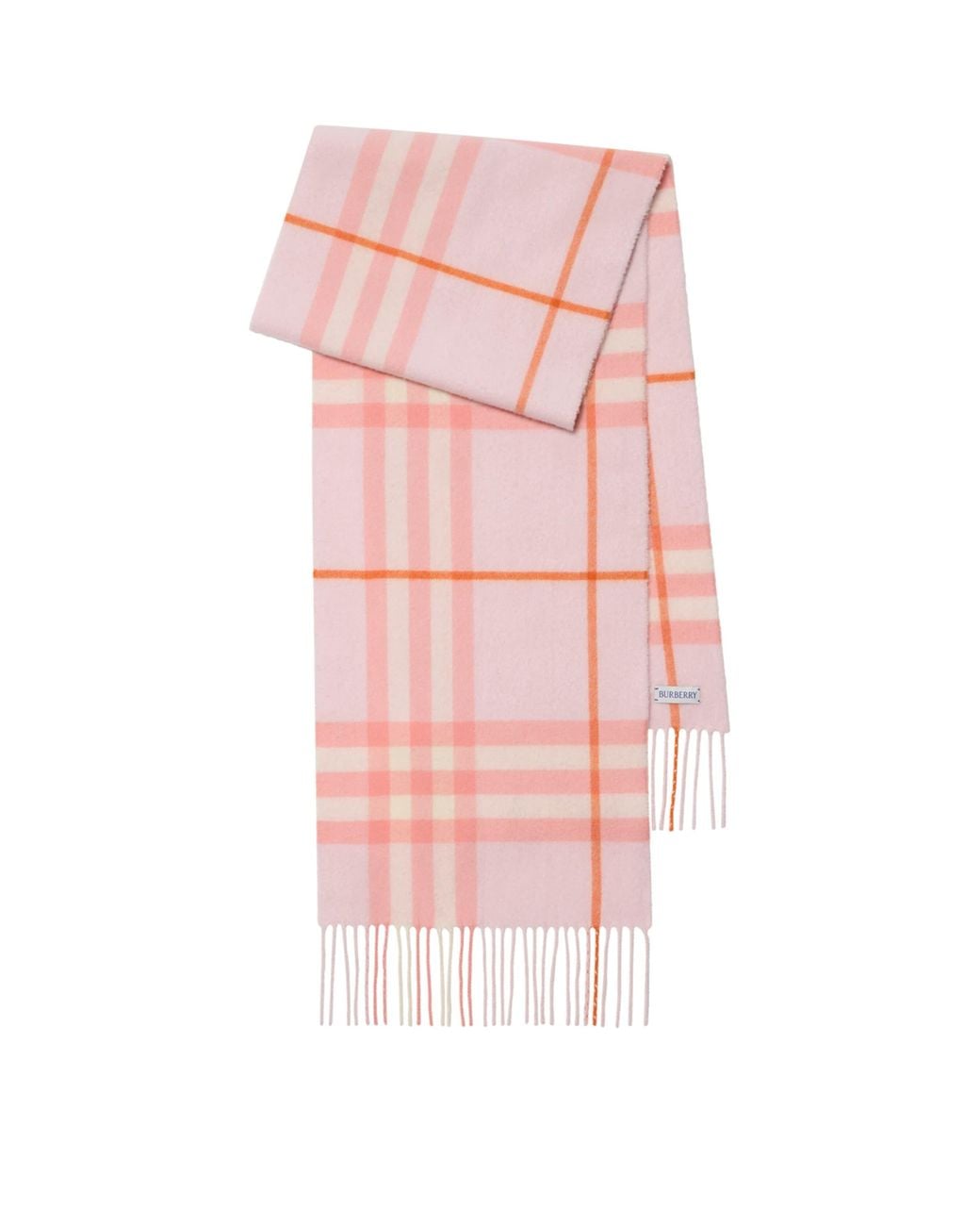 Burberry Pink Cashmere Check Scarf