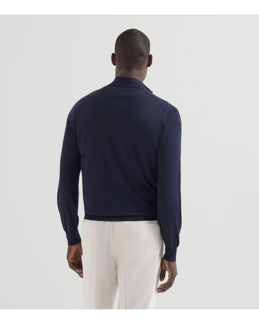 Brunello Cucinelli Blue Cashmere-Silk Cardigan for men