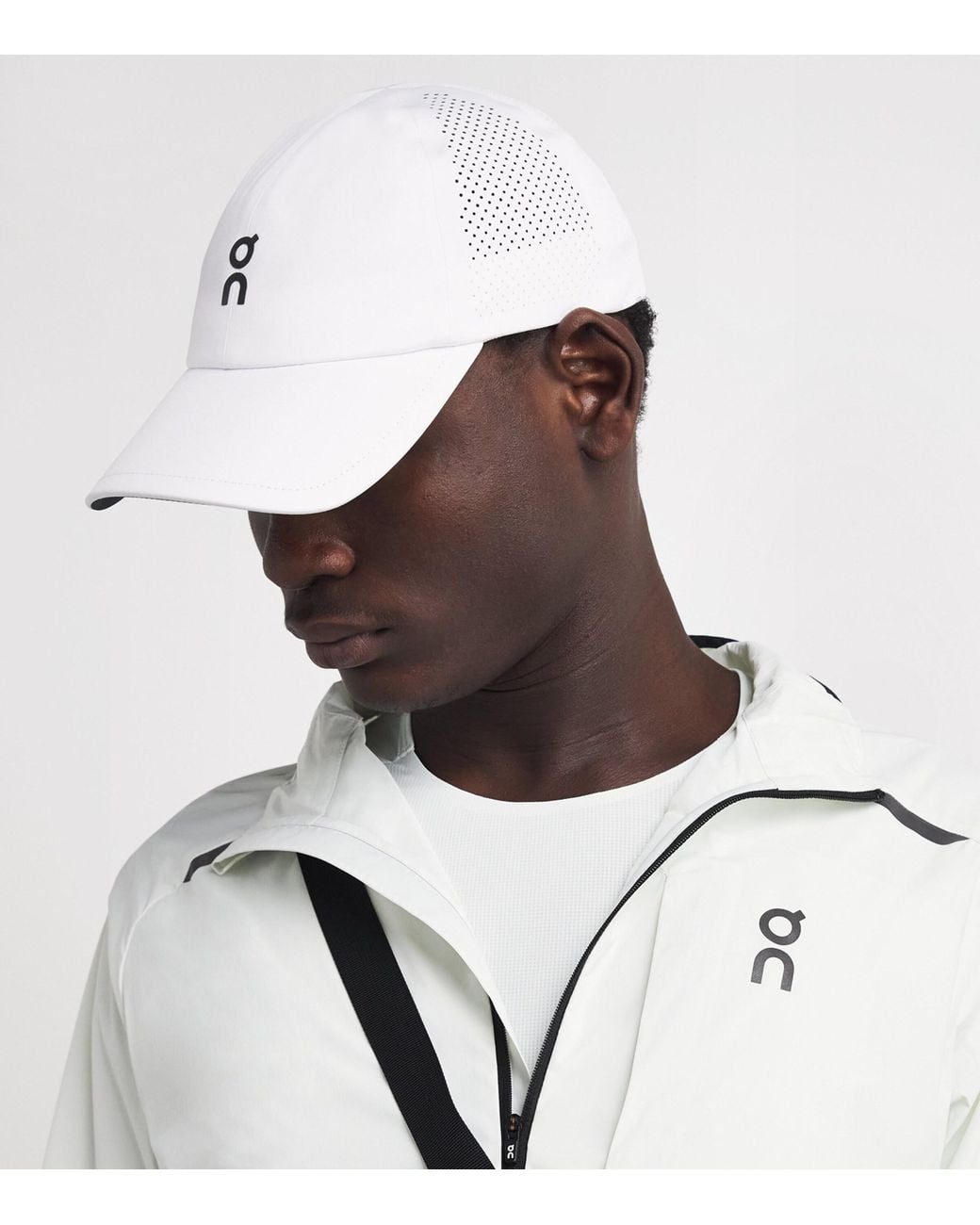 On Shoes White Perforated Court Baseball Cap for men