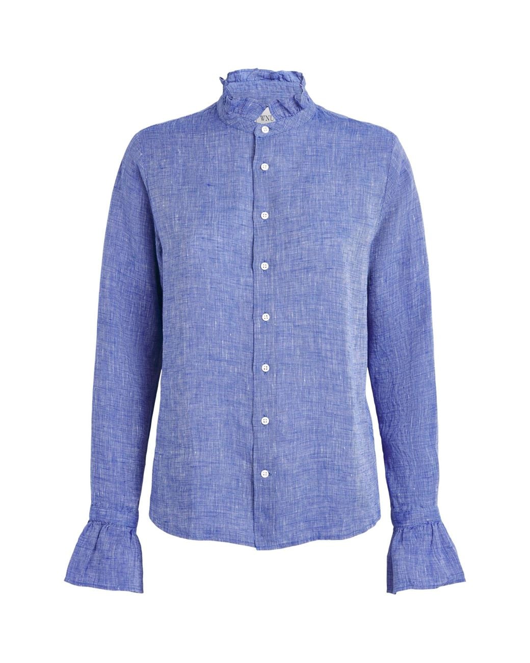 With Nothing Underneath Blue Linen Kew Blouse