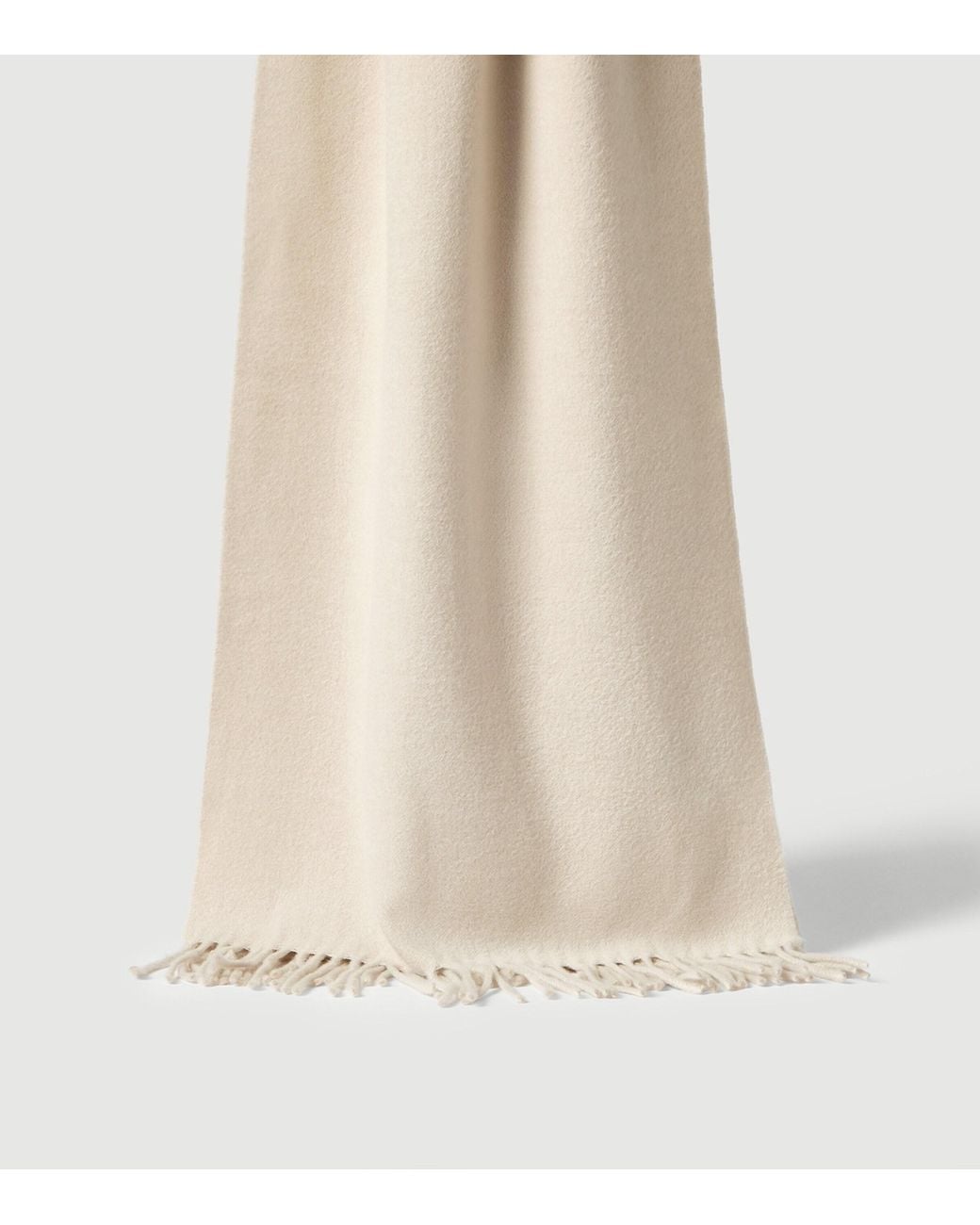 Brunello Cucinelli Natural Cashmere Fringed Scarf