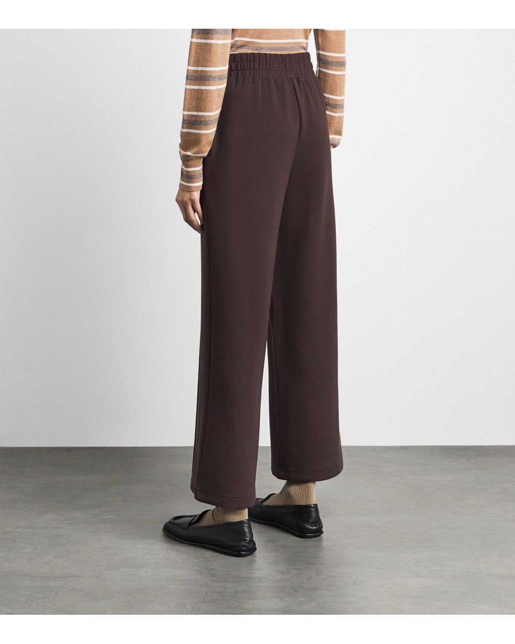Varley Brown Doublesoft Wide-Leg Sweatpants