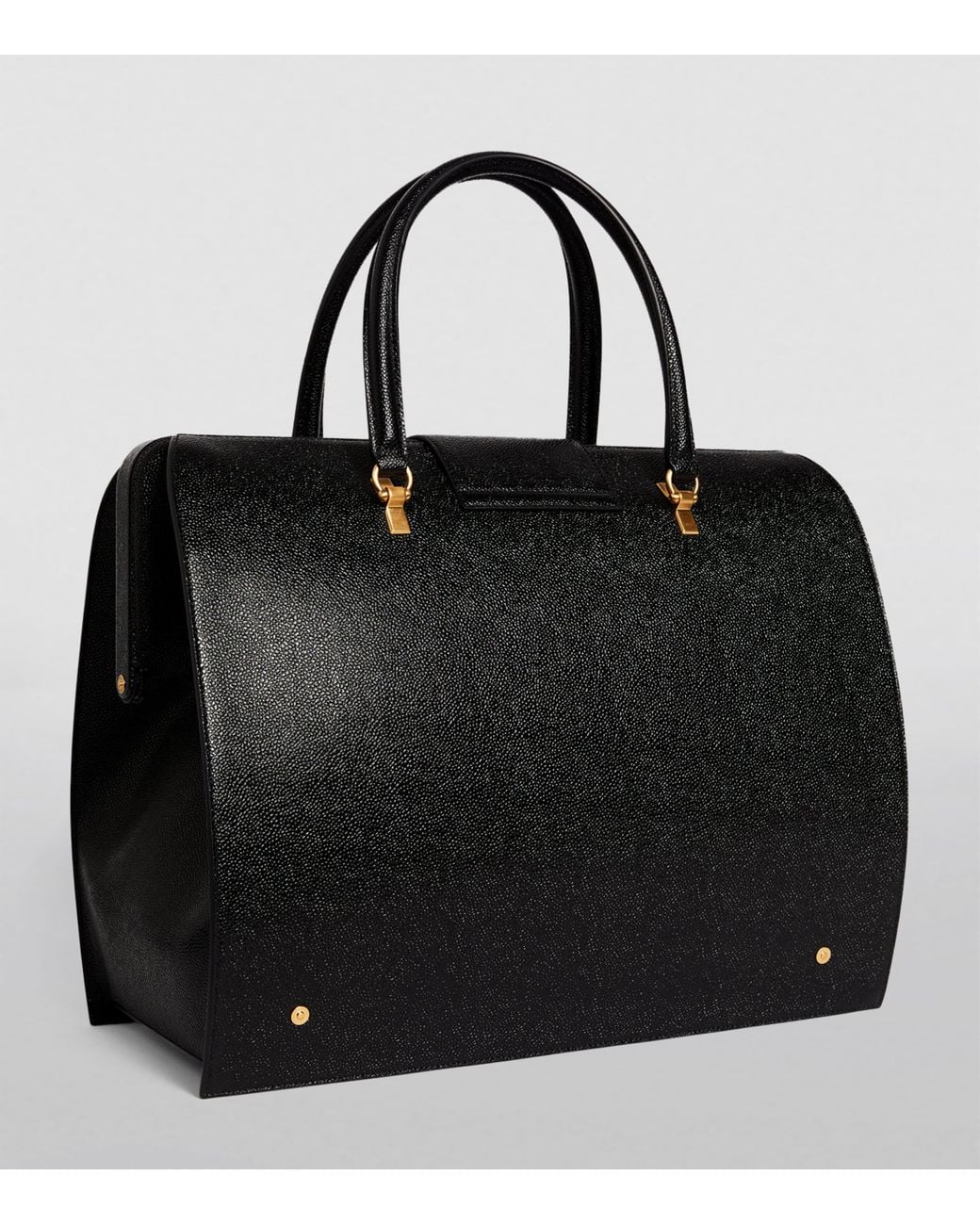 Thom Browne Black Leather Mr. Thom Weekend Bag for men