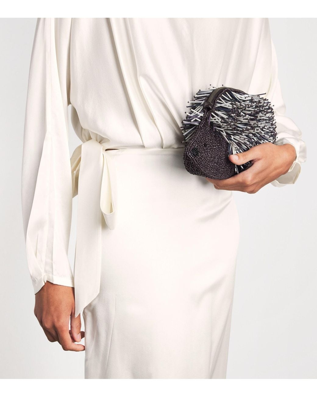 Staud White Stretch-Silk Phoebe Maxi Dress