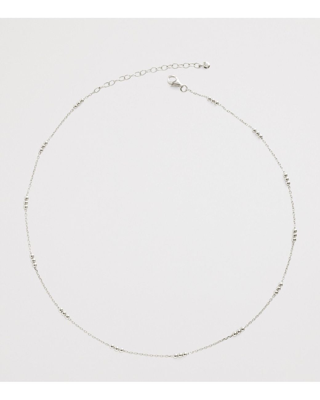 Monica Vinader Natural Sterling Beaded Chain Necklace