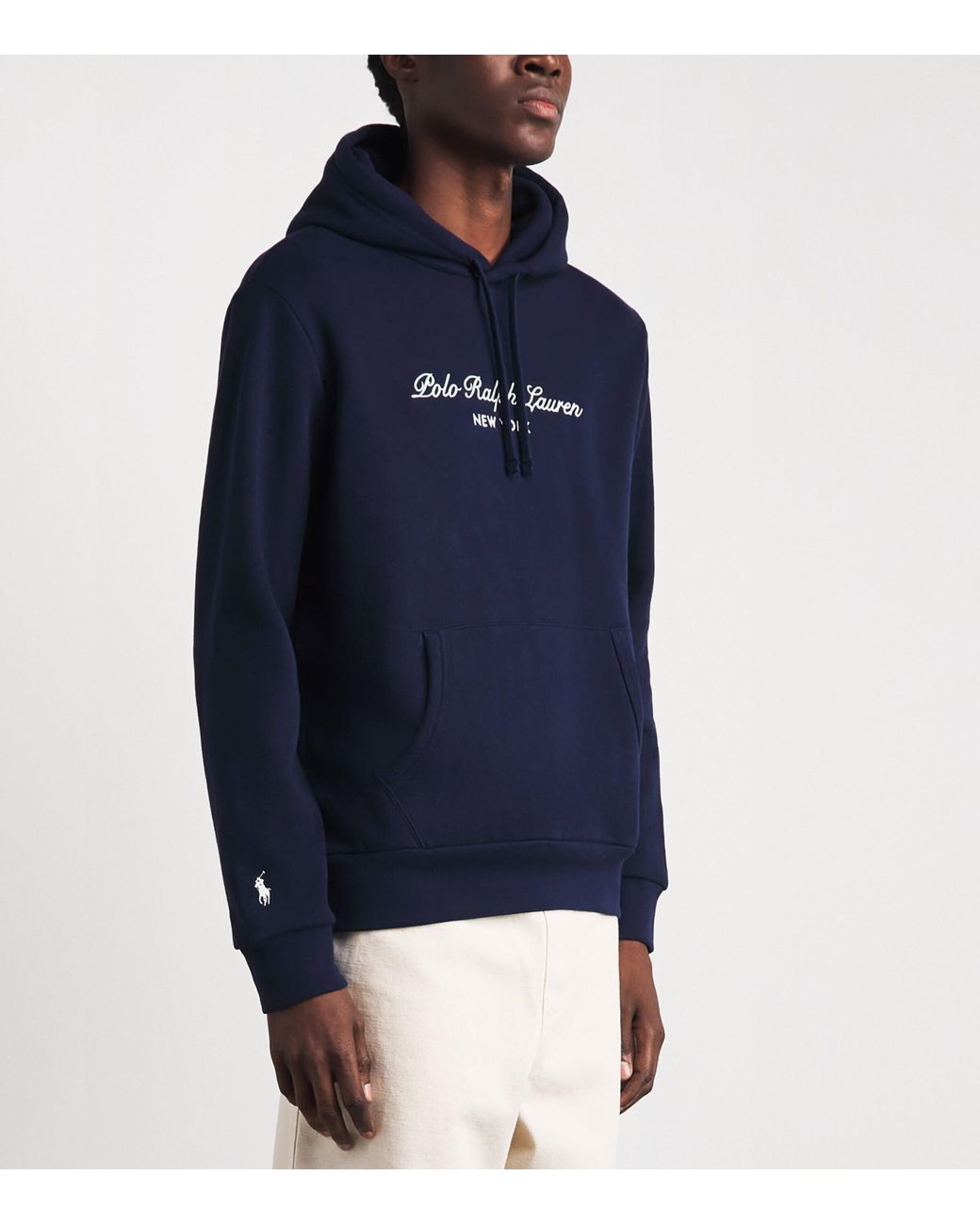 Polo Ralph Lauren Blue Embroidered Logo Hoodie for men