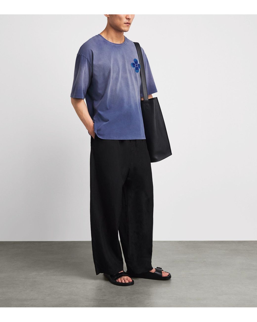 Commas Blue Dégradé Embroidered T-Shirt for men