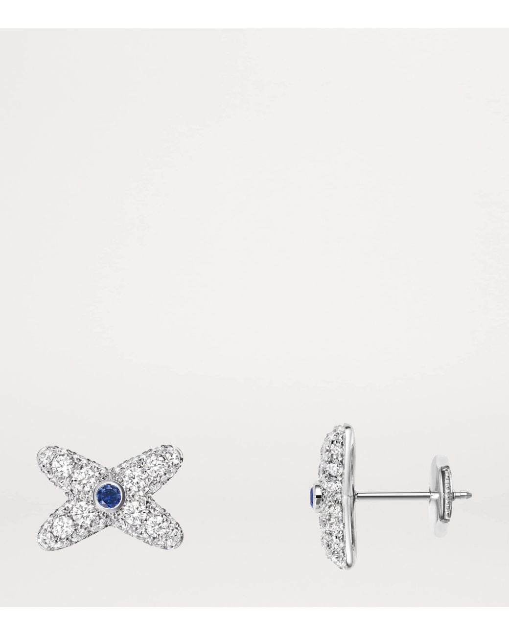 Chaumet White Diamond And Sapphire Jeux De Liens Earrings