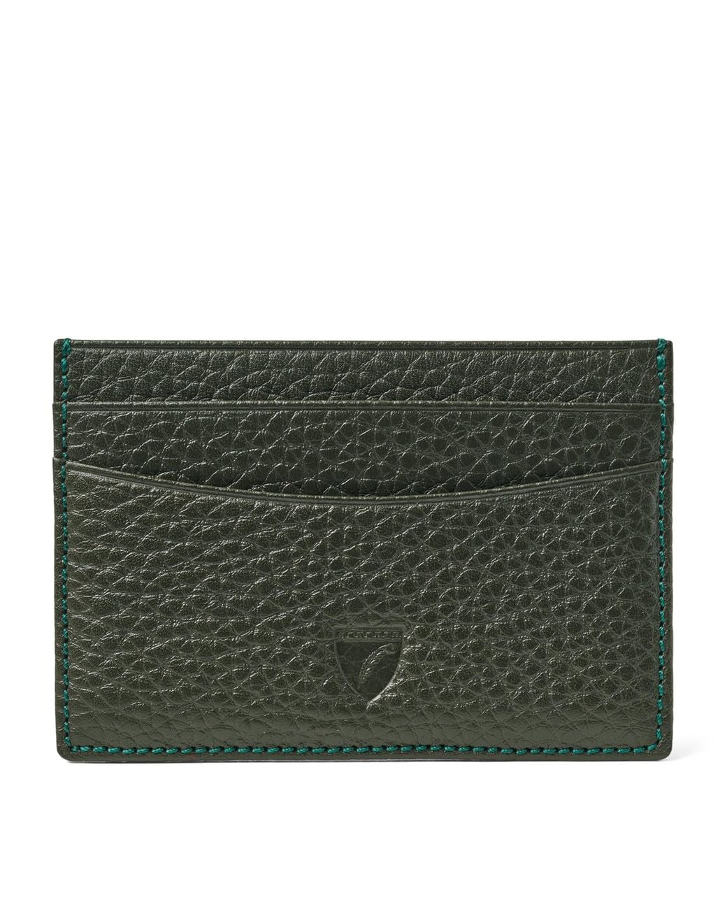 Aspinal Green Leather Slim Card Holder