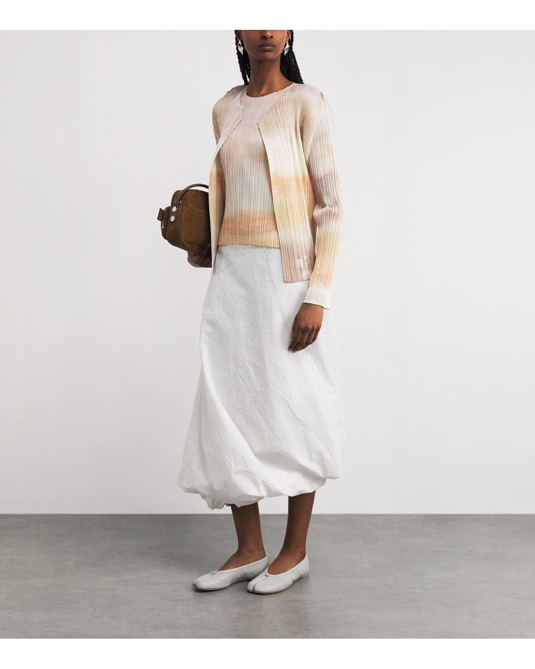 Pleats Please Issey Miyake Sea Bubble Top in Natural | Lyst