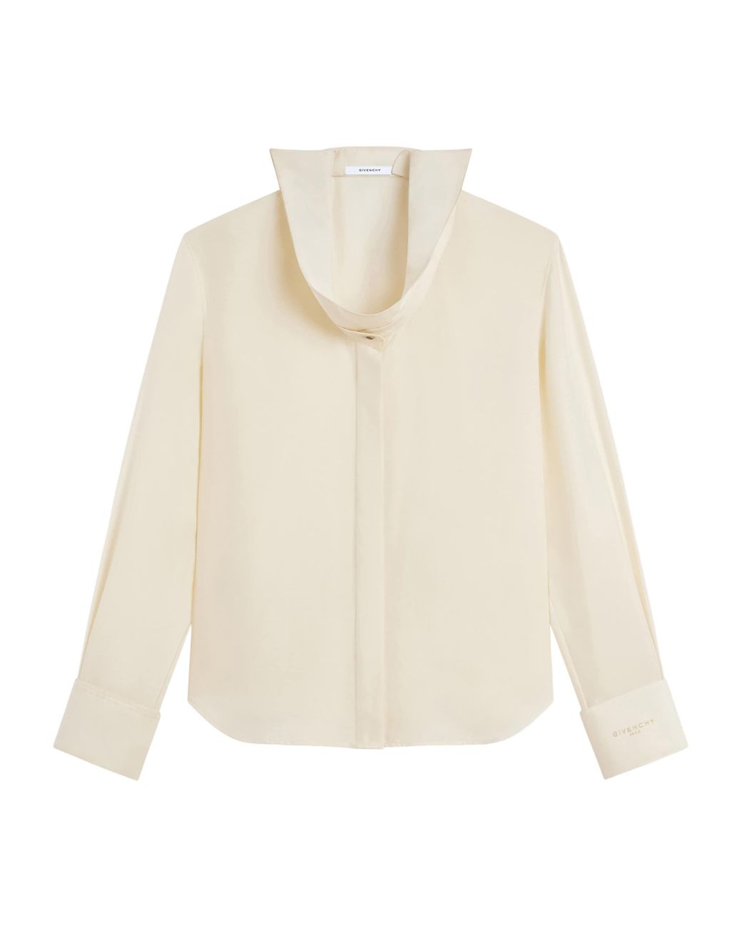 Givenchy White Silk Reverse-Collar Shirt