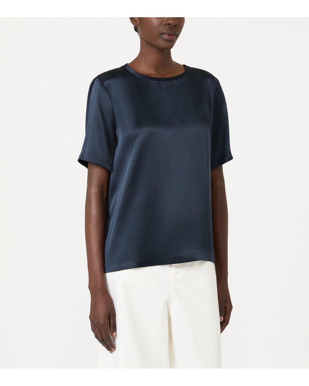 Max Mara Blue Satin T-Shirt