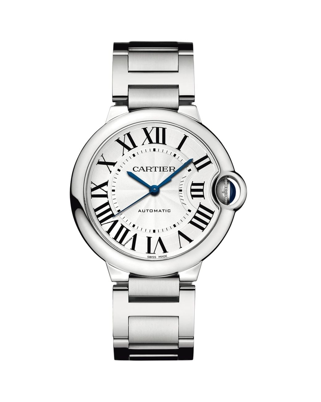 Cartier Metallic Stainless Steel Ballon Bleu De Watch 36.6Mm
