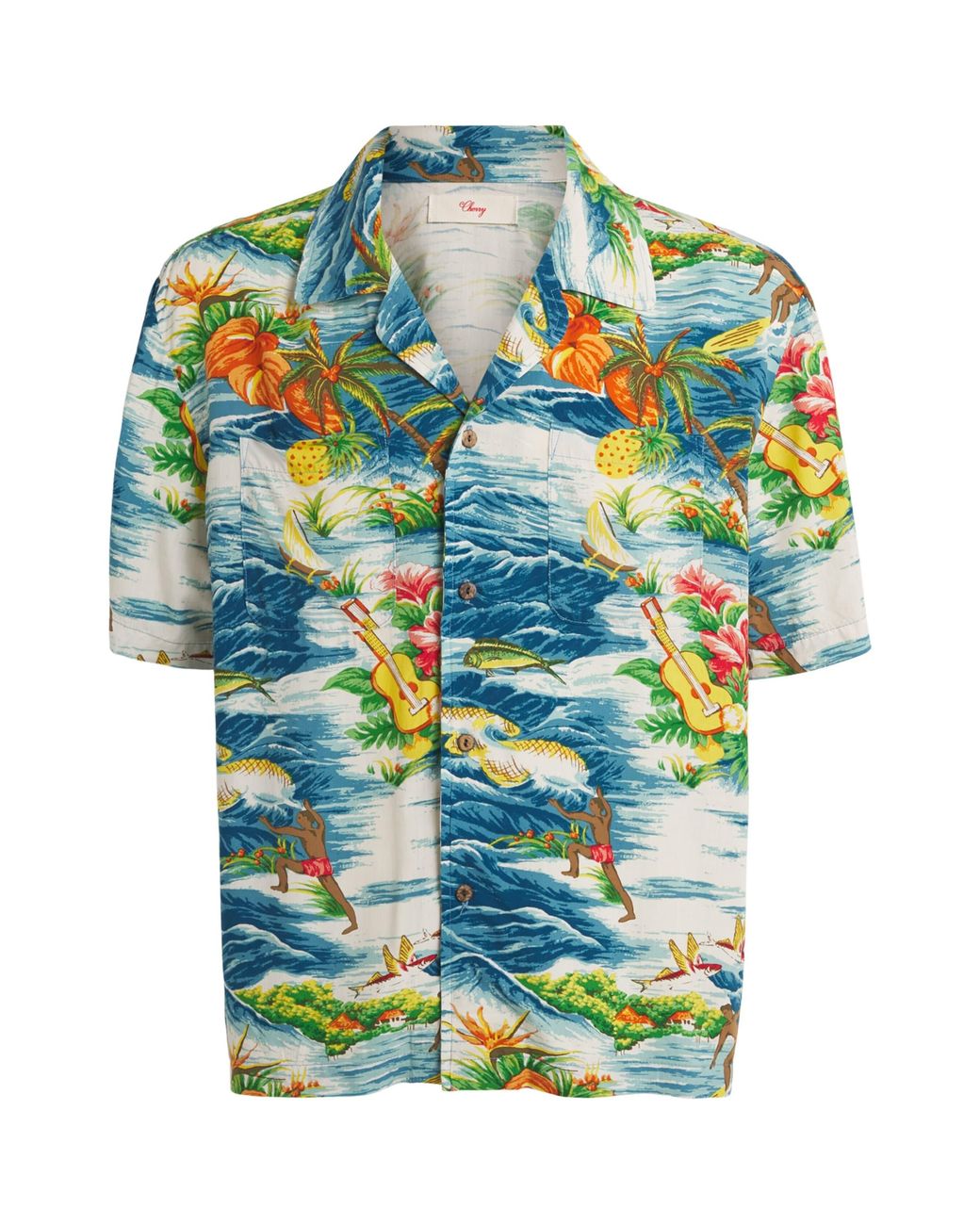 CHERRY LA Blue Hawaiian Vacation Shirt for men