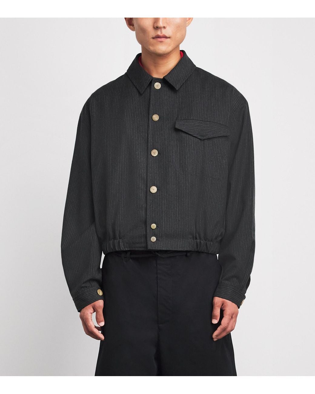 Jacquemus Black Wool Cubano Overshirt for men