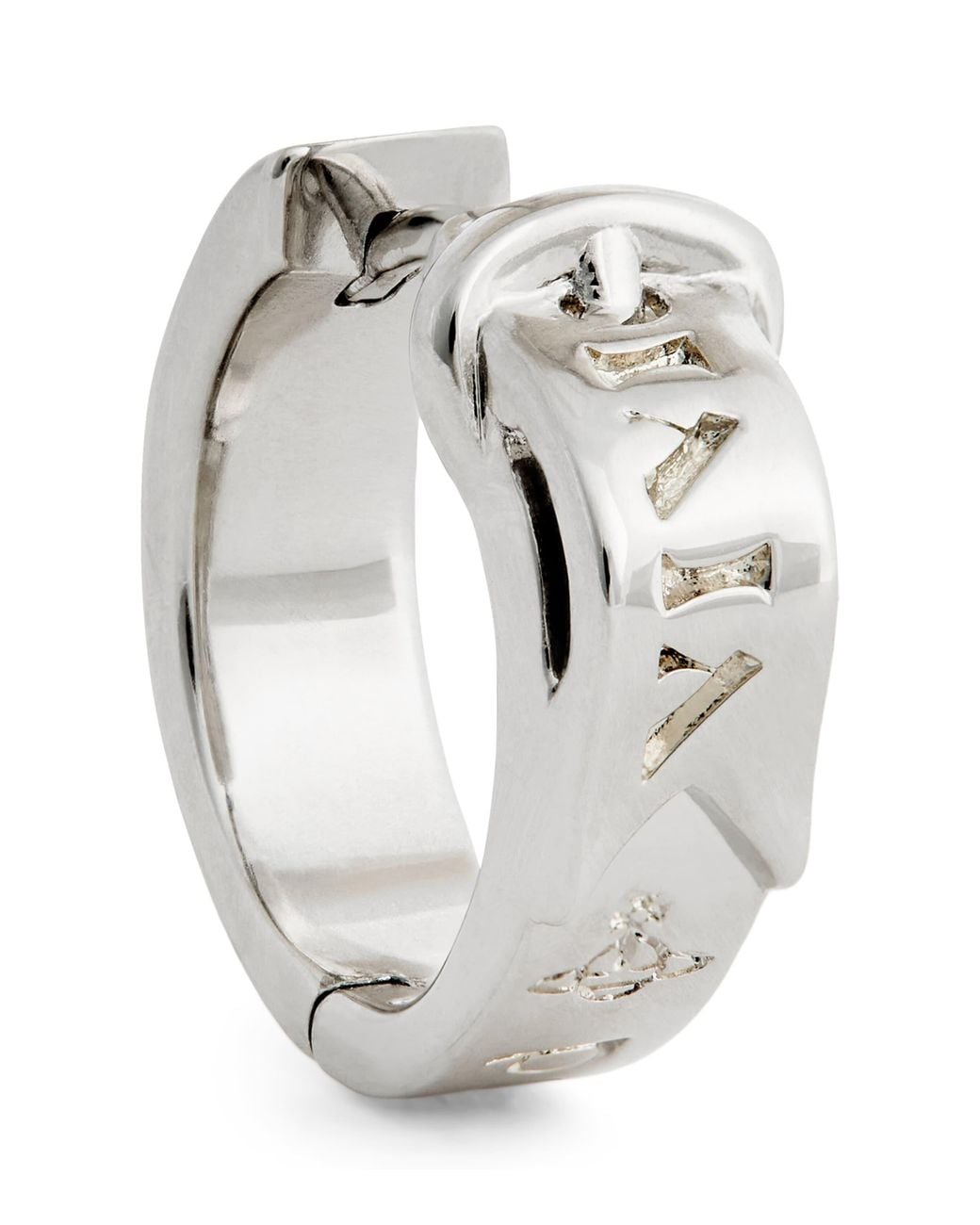 Vivienne Westwood White Bobby Single Hoop Earring for men