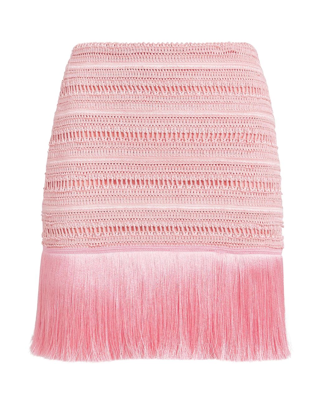 PATBO Pink Fringed Mini Skirt