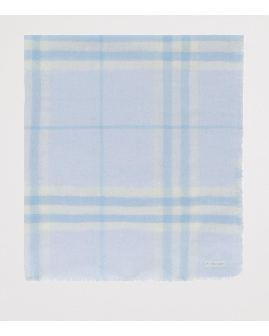 Burberry Blue Wool Check Scarf
