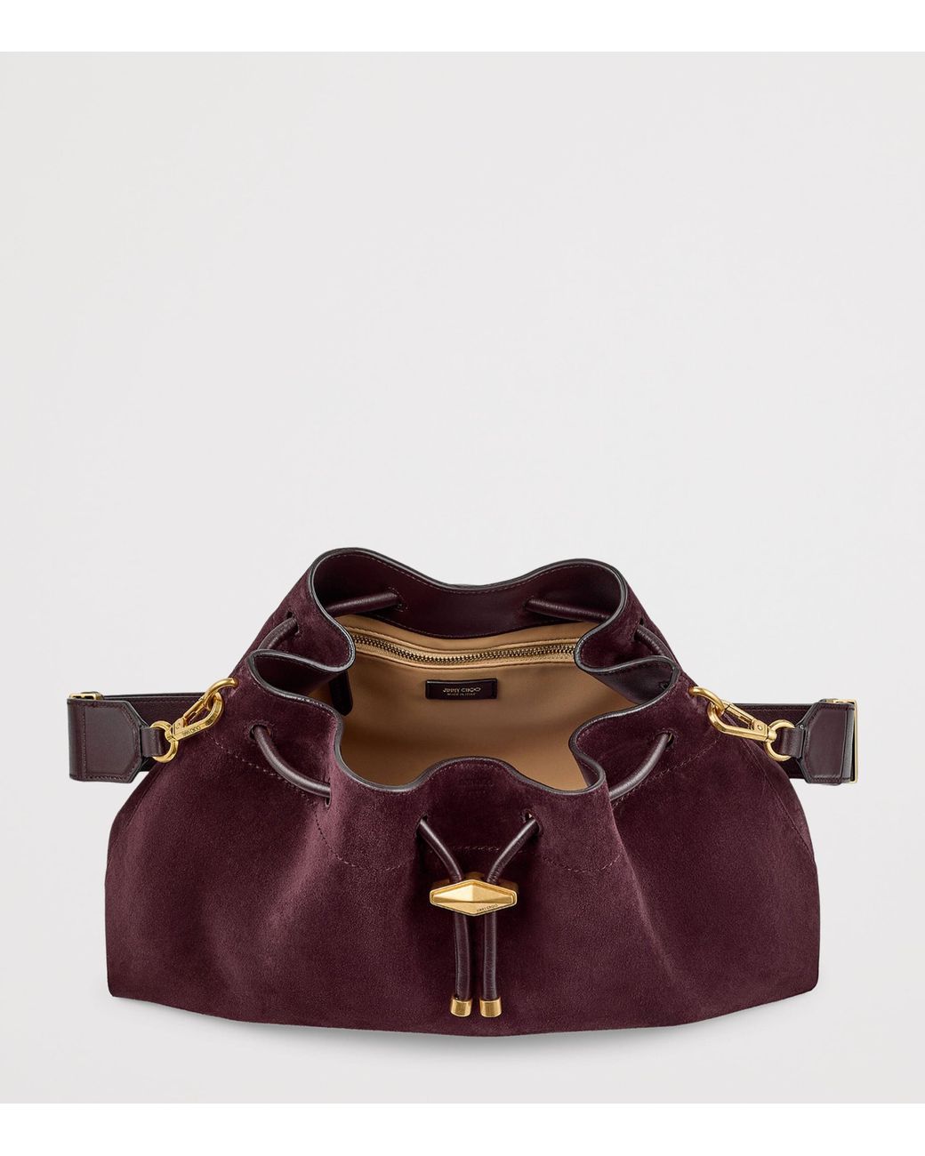 Jimmy Choo Purple Medium Cinch Suede Shoulder Bag