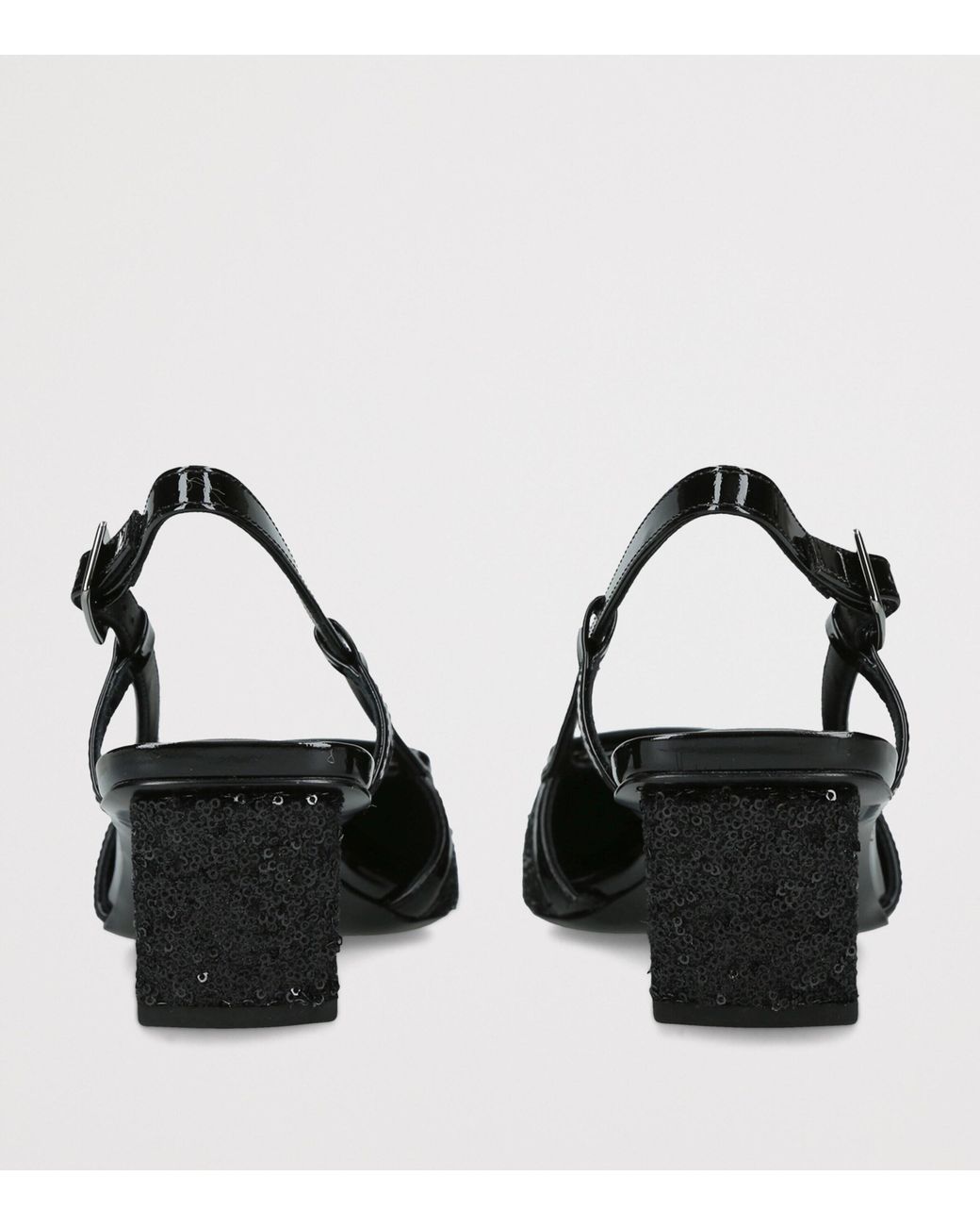 Roger Vivier Black Sequinned Belle Vivier Slingback Pumps 45