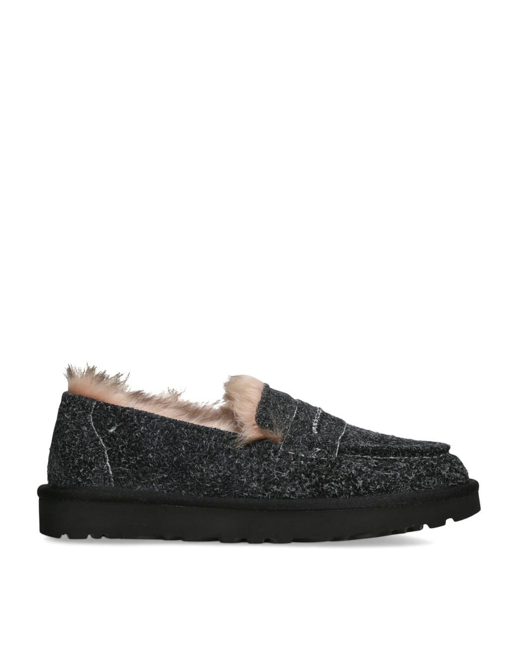 Ugg Black Textured Suede Ellis Loafers