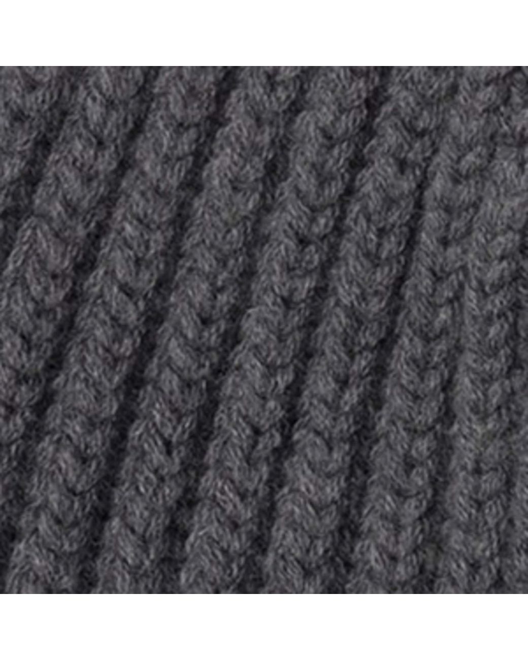 Prada Gray Wool Logo Beanie for men