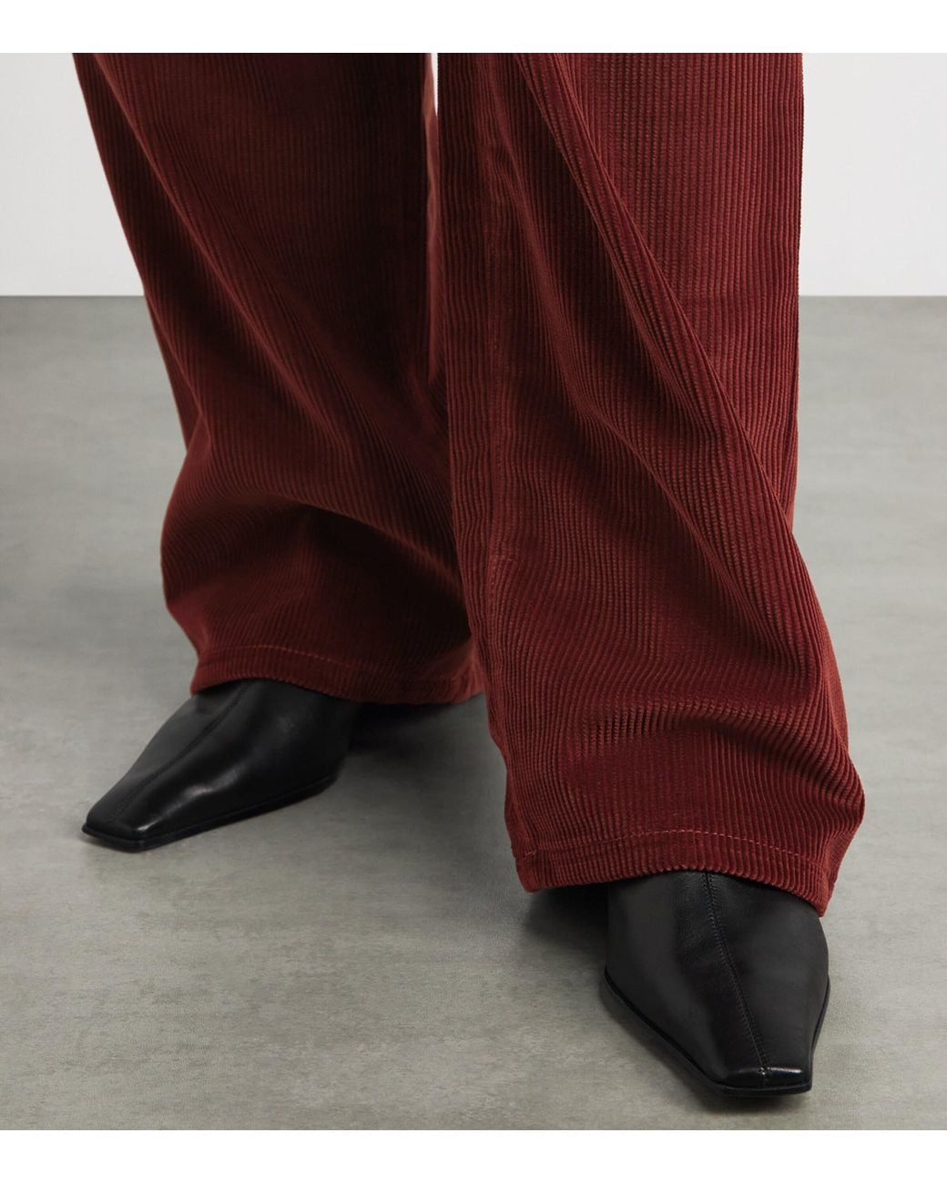 Rohe Red Corduroy Straight Trousers