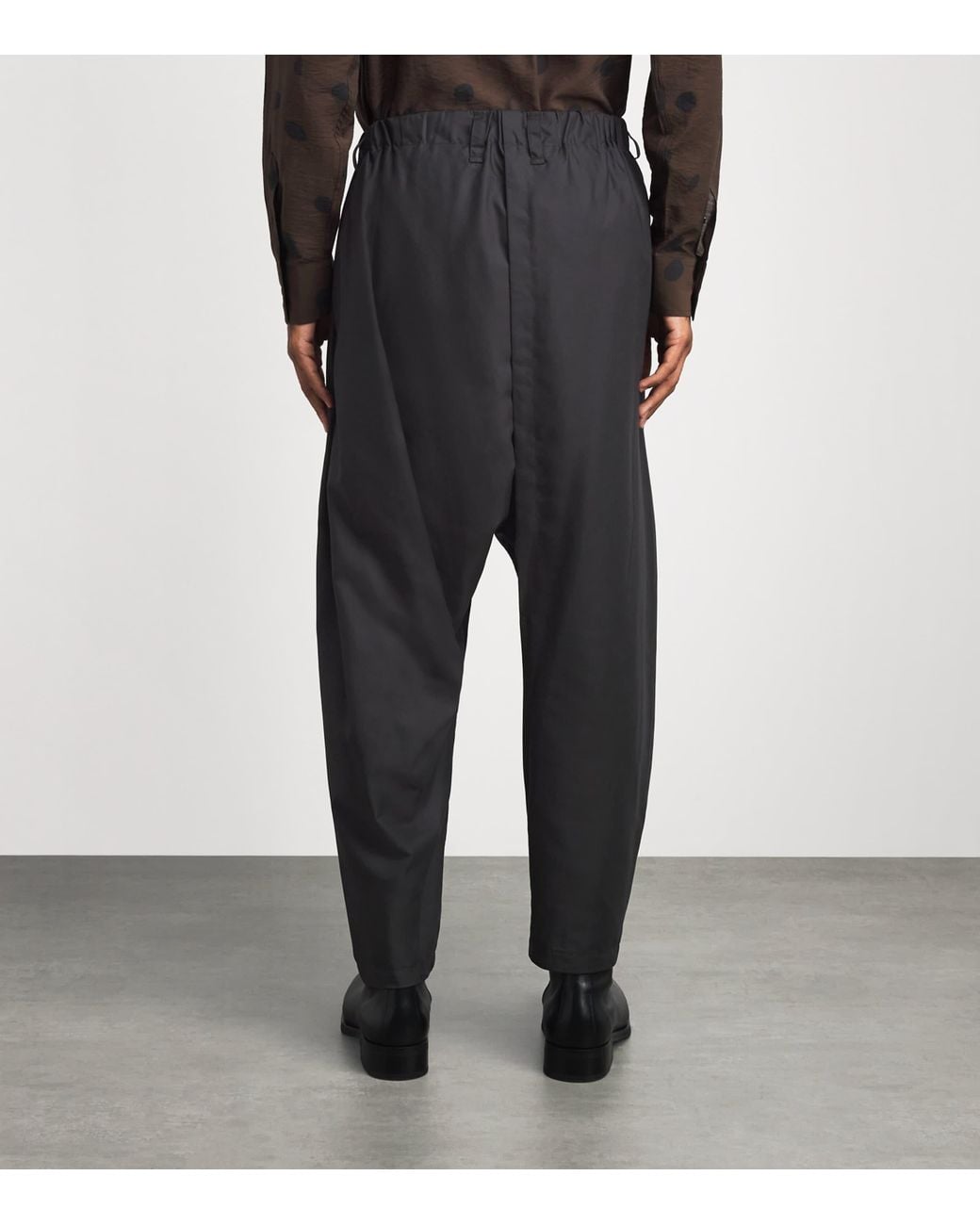 IM MEN Black Swing Tapered Trousers for men