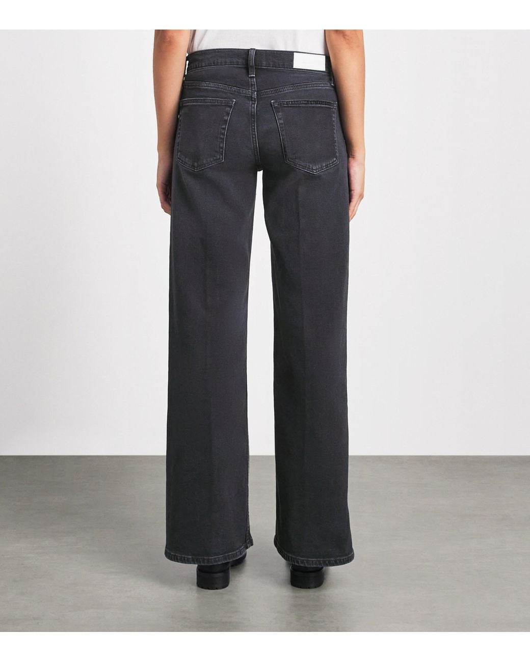 Re/done Blue Laurel Mid-Rise Wide-Leg Jeans