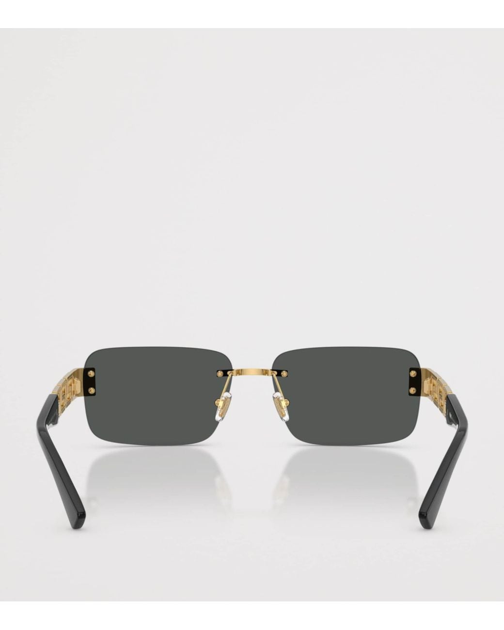 Versace Gray Metal Rectangular Sunglasses